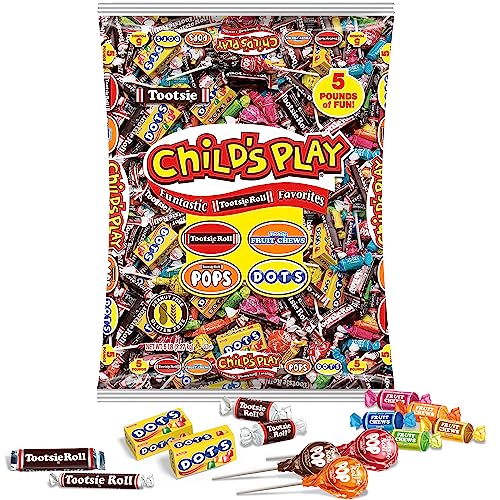 Tootsie Roll Child's Play Favorites, 5 Pounds of Individually Wrapped Party Candy - Funtastic Candy Variety Mix Bag - Peanut Free, Gluten Free (5 Pounds)
