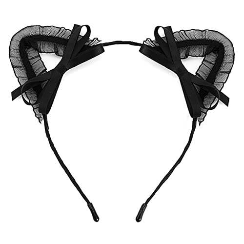 LOVINSHOW Sweet Lace Cat Ears Headband Costume Accessory