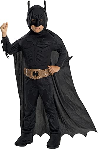 Batman Dark Knight Rises Child's Deluxe Muscle Chest Batman Costume with Mask/Headpiece and Cape - Medium