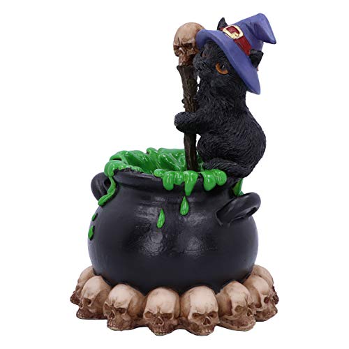 Spook Witches Familiar Black Cat Cauldron Figurine