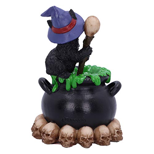 Spook Witches Familiar Black Cat Cauldron Figurine
