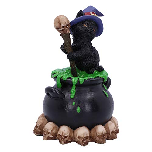 Spook Witches Familiar Black Cat Cauldron Figurine
