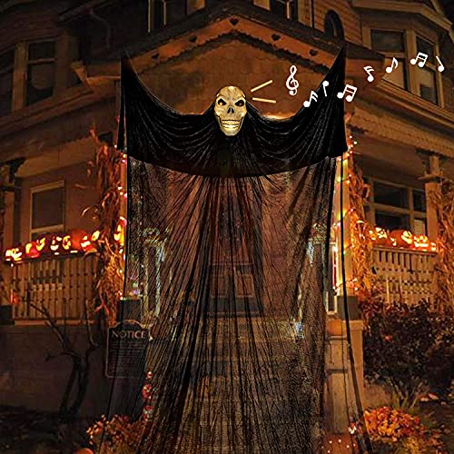Nobie vivid Halloween Decorations,10.8ft Halloween Ghost Hanging, Ghost Lights with Sound-Controlled Lighting, with Special Sound Effects, Scary Creepy Indoor/Outdoor Decor