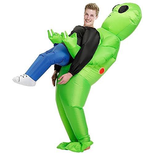 Poptrend Adults Inflatable Halloween Costumes Blow Up Alien Costume for Halloween, Christmas,Easter Day, Festivals, Birthday Party,Alien Enthusiast…