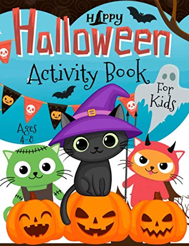 Halloween Activity Book for Kids Ages 4-8: Coloring, Dot to Dot, Mazes, Puzzles and More. (50 Activity Pages)