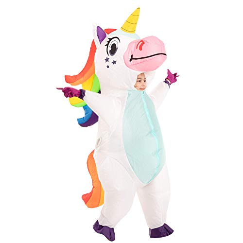 Spooktacular Creations Inflatable Halloween Costume Full Body Unicorn Inflatable Costume - Child Unisex S (White, Child (4-6))