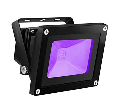 HouLight UV LED Black Light, High Power 10W LED Black Light Flood Light IP65-Waterproof (85V-265V AC) for Blacklight Party Supplies, Neon Glow, Glow in The Dark, Birthdays, Blacklights, Curing
