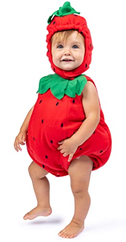 Dress-Up-America Baby Strawberry Costume - Halloween Strawberry Romper for Girls