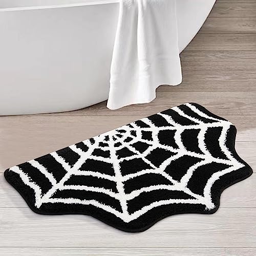 Spooky Spider Web Halloween Bath Rug Set