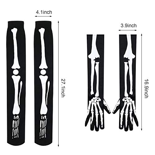 Halloween Skeleton Gloves and Over Knee Stockings