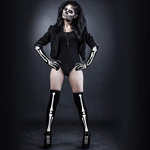 Halloween Skeleton Gloves and Over Knee Stockings