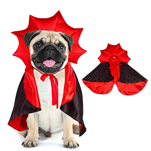 ADOGGYGO Halloween Dog Costume Dog Vampire Devil Costume Dog Halloween Cloak Cape Red Black Halloween Costumes for Small Medium Large Dogs
