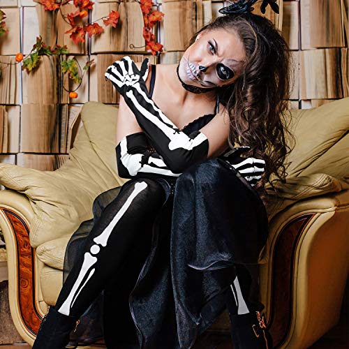 Halloween Skeleton Gloves and Over Knee Stockings
