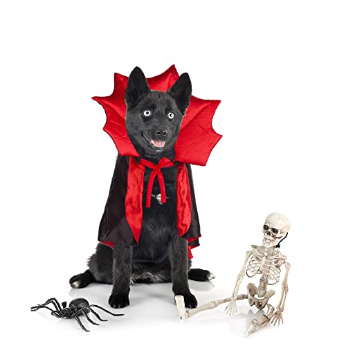 ADOGGYGO Halloween Dog Costume Dog Vampire Devil Costume Dog Halloween Cloak Cape Red Black Halloween Costumes for Small Medium Large Dogs