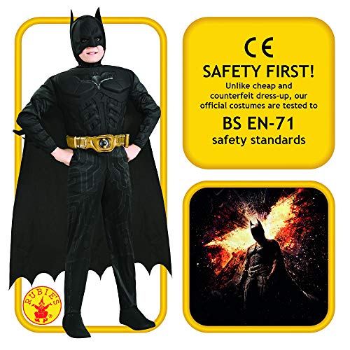 Batman Dark Knight Rises Child's Deluxe Muscle Chest Batman Costume with Mask/Headpiece and Cape - Medium