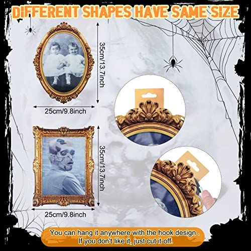 Halloween 3D Changing Face Moving Picture Frame Scary Haunted Mansion Decor Spooky Ghost Portrait Halloween Wall Decoration for Window Wall Halloween Party Haunted House (Novel Style, 8 Pcs)