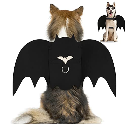 Halloween Costumes for Dogs,Large Dog Bat Wings,Pets Costumes Dress Up Apparel，Bat Wings Costumes with Dog Leash,Halloween Decro