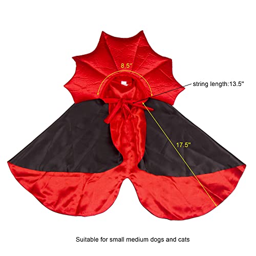 ADOGGYGO Halloween Dog Costume Dog Vampire Devil Costume Dog Halloween Cloak Cape Red Black Halloween Costumes for Small Medium Large Dogs