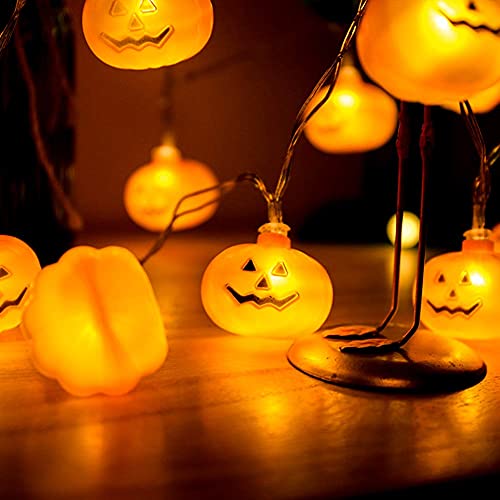 Halloween String Lights, LED Pumpkin Lights - 3D Halloween Decoration Lights, Battert Operated String Lights for Indoor Outdoor Party Bedroom Home Festival Holiday Christmas Décor