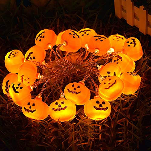 DomeStar Halloween String Lights, 10ft 20LED Pumpkin Lights Battery Operated Pumpkin Lights for Halloween Thanksgiving Decorations