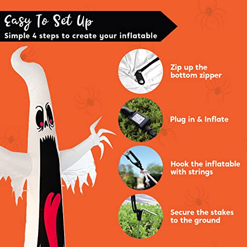 12 ft Tall Halloween Horror Tongue Ghost Inflatable