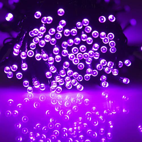 WATERGLIDE 300 LED Purple Halloween String Lights, 98.5FT 8 Lighting Modes Light, Plug in String Waterproof Mini Fairy Lights for Outdoor Holiday Christmas Wedding Party Bedroom Decorations
