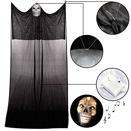 Nobie vivid Halloween Decorations,10.8ft Halloween Ghost Hanging, Ghost Lights with Sound-Controlled Lighting, with Special Sound Effects, Scary Creepy Indoor/Outdoor Decor