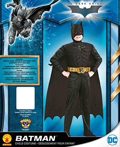 Batman Dark Knight Rises Child's Deluxe Muscle Chest Batman Costume with Mask/Headpiece and Cape - Medium