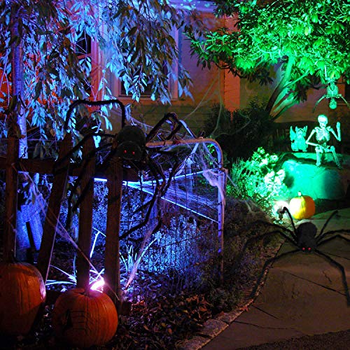 AOJOYS Giant Halloween Spider 6.6 Ft. 200cm, Scary Halloween Yard Decorations Large Black Hairy Spider Props for Indoor & Outdoor Halloween Decorations