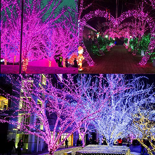 WATERGLIDE 300 LED Purple Halloween String Lights, 98.5FT 8 Lighting Modes Light, Plug in String Waterproof Mini Fairy Lights for Outdoor Holiday Christmas Wedding Party Bedroom Decorations