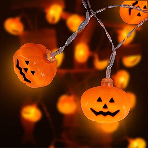 Halloween String Lights, LED Pumpkin Lights - 3D Halloween Decoration Lights, Battert Operated String Lights for Indoor Outdoor Party Bedroom Home Festival Holiday Christmas Décor
