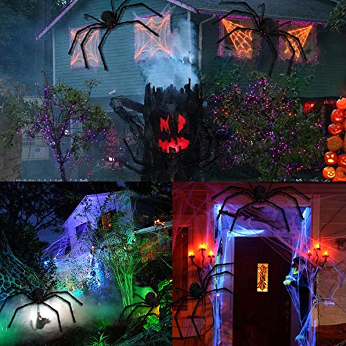 AOJOYS Giant Halloween Spider 6.6 Ft. 200cm, Scary Halloween Yard Decorations Large Black Hairy Spider Props for Indoor & Outdoor Halloween Decorations