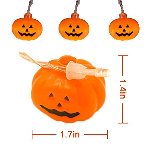 Halloween String Lights, LED Pumpkin Lights - 3D Halloween Decoration Lights, Battert Operated String Lights for Indoor Outdoor Party Bedroom Home Festival Holiday Christmas Décor
