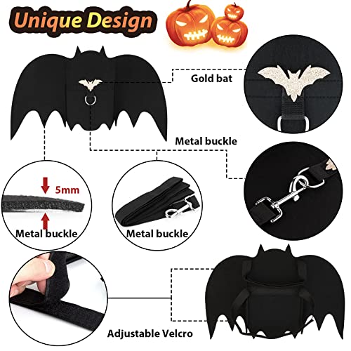 Halloween Costumes for Dogs,Large Dog Bat Wings,Pets Costumes Dress Up Apparel，Bat Wings Costumes with Dog Leash,Halloween Decro