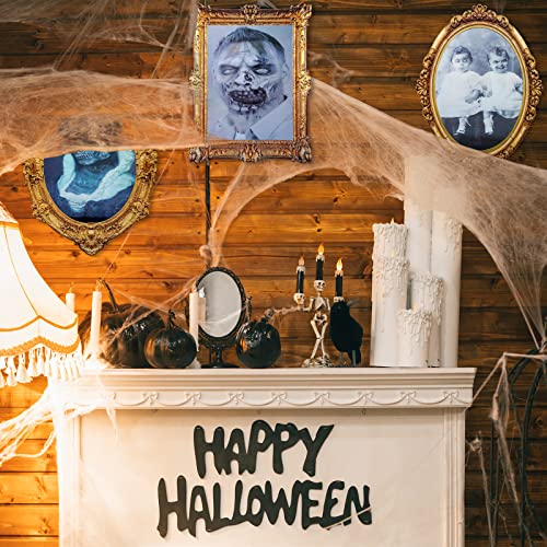 Halloween 3D Changing Face Moving Picture Frame Scary Haunted Mansion Decor Spooky Ghost Portrait Halloween Wall Decoration for Window Wall Halloween Party Haunted House (Novel Style, 8 Pcs)