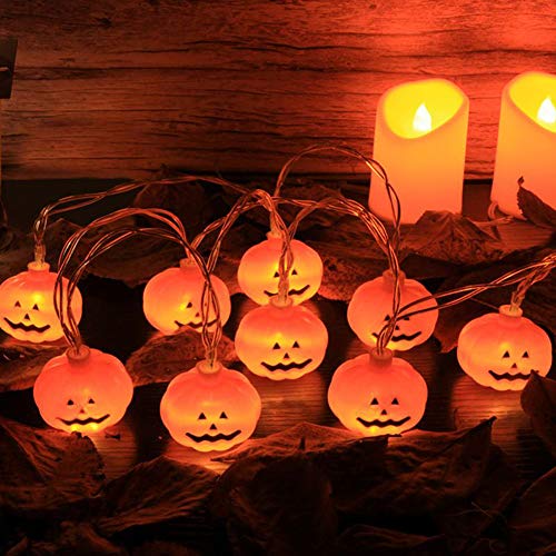 DomeStar Halloween String Lights, 10ft 20LED Pumpkin Lights Battery Operated Pumpkin Lights for Halloween Thanksgiving Decorations