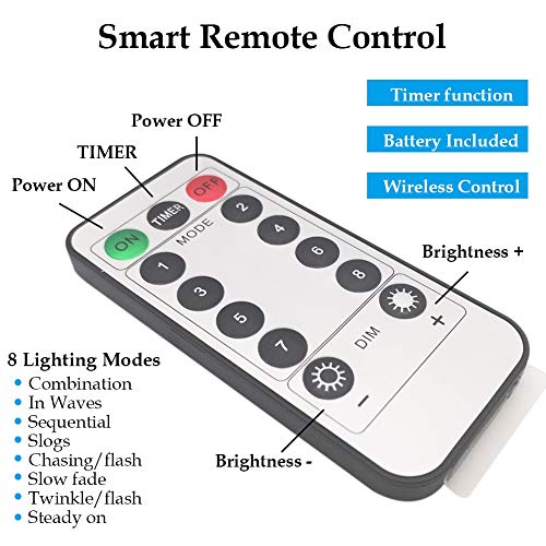 Twinkle Star 2 Set Halloween Fairy Lights Battery Operated, 33ft 100 Led String Lights Remote Control Timer Twinkle String Lights 8 Modes Firefly Lights for Garden Party Indoor Decor, Purple