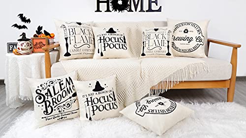 4TH Emotion Halloween Decor Pillow Covers 18x18 Set of 4 Halloween Decorations Hocus Pocus Farmhouse Saying Outdoor Fall Pillows Decorative Throw Cushion Case for Home Couch TH023-18