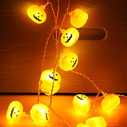 DomeStar Halloween String Lights, 10ft 20LED Pumpkin Lights Battery Operated Pumpkin Lights for Halloween Thanksgiving Decorations