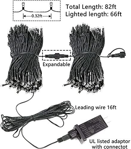 YIQU Purple 82FT 200 LED Extendable Halloween Lights for Outdoor/Indoor, 8 Lighting Modes Plug in String Lights for Halloween Decorations Bedroom Party Decor Room Garden Patio Tree (Purple)