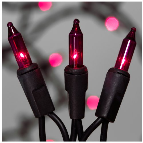 Sylvania V34708-88 100-Count Purple (Not Dark Purple Slightly Pinkish) Halloween Lights Set with Black Wire