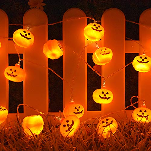 DomeStar Halloween String Lights, 10ft 20LED Pumpkin Lights Battery Operated Pumpkin Lights for Halloween Thanksgiving Decorations