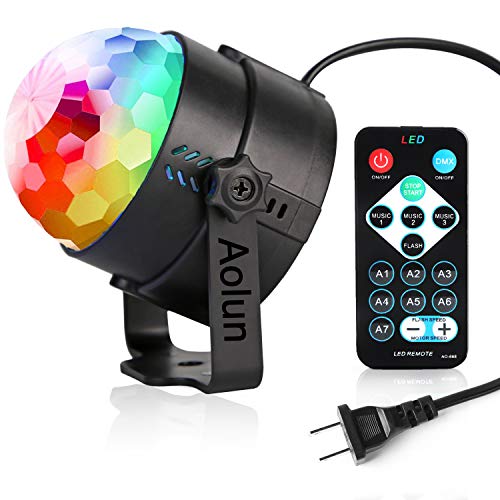 Party Lights,Disco Lights Sound Activated,Halloween Disco Ball Light,Stage Lights-Multi Colors Rotating Magic LED Strobe Lights for Xmas Parties,Room,Pool,Club,Home,Church,Karaoke,Wedding