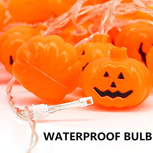 MILEXING Halloween String Lights, LED Pumpkin Lights, Holiday Lights for Outdoor Decor,2 Modes Steady/Flickering Lights(20 One Pumpkin Lights, 9.8 feet)