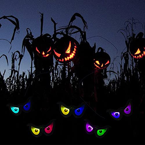 DAZZLE BRIGHT 10 LED RGB Flashing Eyes String Halloween Lights, Light up Battery Operated Waterproof Decorations for Indoor Outdoor Room Yard Garden Party Carnival Supplies