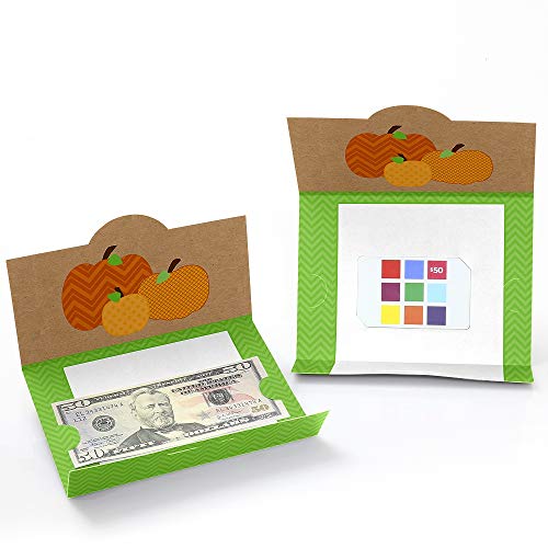 Big Dot of Happiness Pumpkin Patch - Fall, Halloween or Thanksgiving Party Money and Gift Card Holders - Set of 8