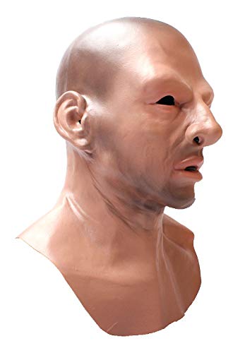 LEKA NEIL Realistic Bald Head Man Mask Halloween Masquerade Mask Novelty Costume Party Latex Full Head Mask
