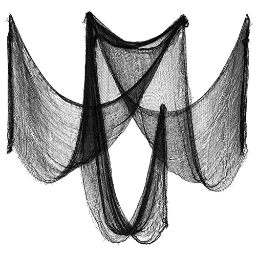 Biubee Pack of 5 Halloween Black Creepy Cloth- Spooky Fabric Cloth Halloween Decorations Clearance for Haunted House Halloween Party Doorway Outdoors Decoration (30×72inch)