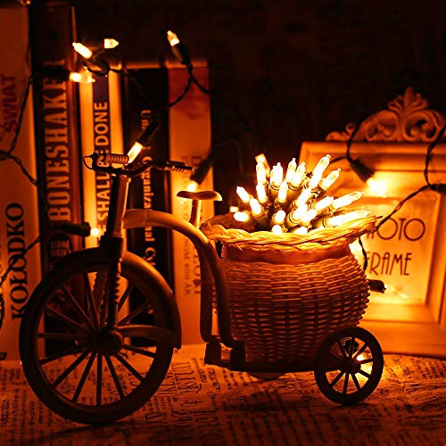 Toodour Orange Halloween Lights, 33ft 100 LED Orange String Lights with 8 Modes, Battery Operated Halloween Decorative Lights for Outdoor, Party, Halloween Decorations