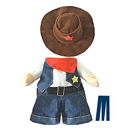 Mikayoo Pet Dog Cat Halloween Costumes,The Cowboy for Party Christmas Special Events Costume,West Cowboy Uniform with Hat,Funny Pet Cowboy Outfit Clothing for Dog cat(M)